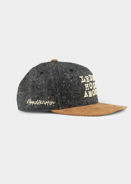 Cap "d´Hundskrippln: Lederhosnamore" - grau (Snapback)